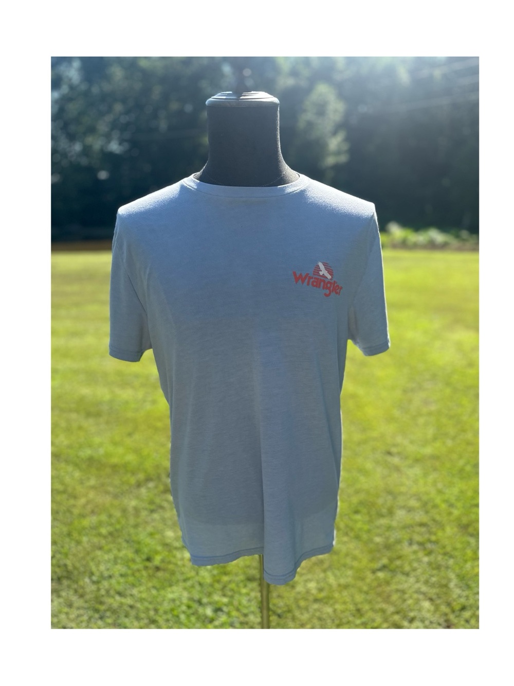 Wrangler Light Blue Short Sleeve Logo T-Shirt Size Large